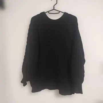 Heather 헤더 케이블 니트 블랙 긴팔 스웨터