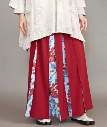 카야 사계절 야마요소이 하카마 스커트 빨간색 난텐 프리 사이즈