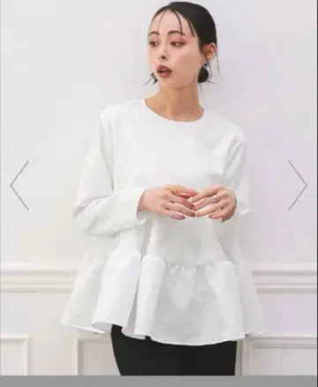 DONOBAN 자카드 튜닉 화이트 긴팔 택 포함 미사용 새상품