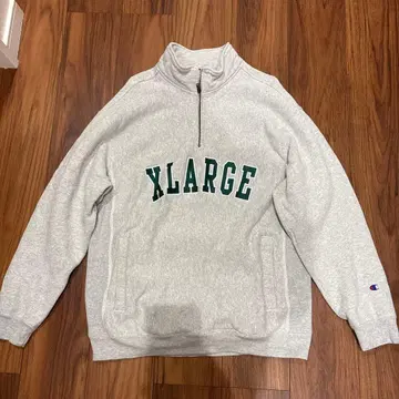 XLARGE 리버스 위브 하프 지퍼 맨투맨
