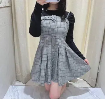 evelyn 체크 프론트 벨트 OP