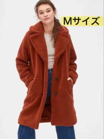 GAP 테디 코트 체스터 코트 롱 코트 보아 테디베어 브라운