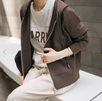 spick and span 스트레치 지퍼 후드 후드티