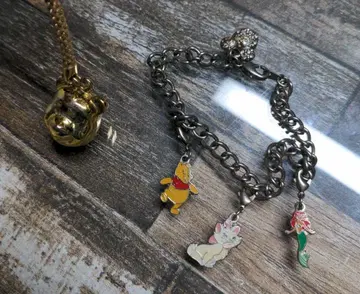 푸우 마리 아리엘 팔찌 체인 키링 디즈니