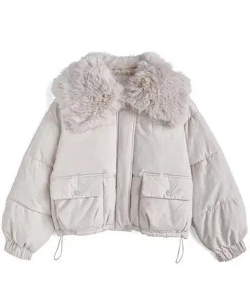 빅 퍼 칼라 다운 블루종