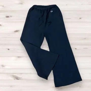 챔피온 와이드 스웨트 팬츠 리버스 위브 속기모 블랙