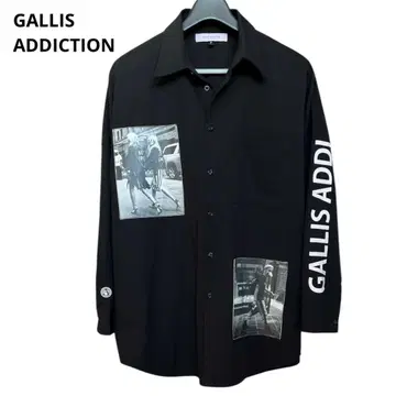 GALLIS ADDICTION 사진 프린트 긴팔 셔츠 블랙 F