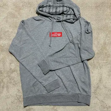 RODEOCROWNS 그레이 후드 부착 후드티 빨간색 로고