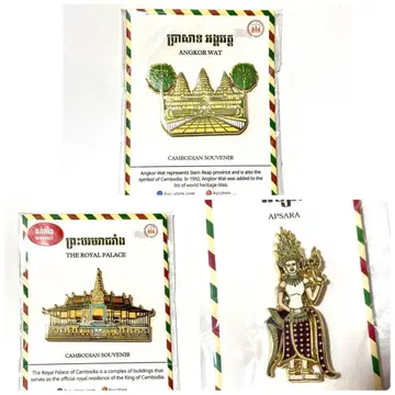 오사카 간사이 만박 2025년 캄보디아관 파빌리온 핀 배지 세트 초레어