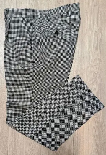 GERMANO 하운드 투스 슬랙스 46 하운드투스 체크 화이트 블랙