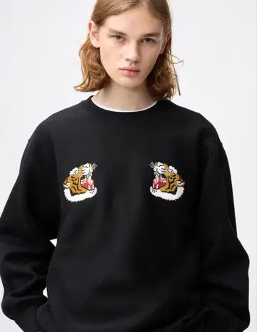 헤비 웨이트 맨투맨 풀오버 가로 지광해 검정 맨투맨 M 사이즈 GU