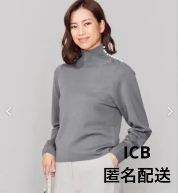 아이시비 SILK MIRANO 하이넥 펄 니트 S