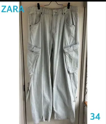 ZARA 라이트 블루 카고 팬츠 34