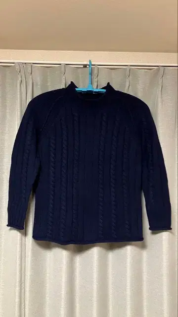 SOPHNET. 캐시미어 30% 케이블 니트 네이비 [S] 소프넷