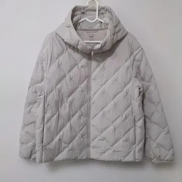 유니클로 퍼프 테크 후드티 WOMEN 내추럴 L