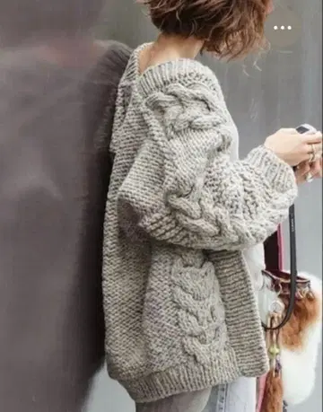 Audrey and John Wad 페루 니트 로게이지 가디건