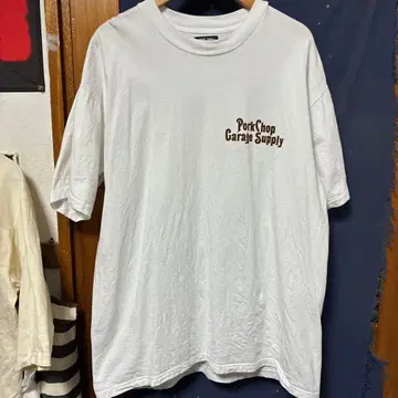 포크찹 개러지 서플라이 티셔츠 L 사이즈 화이트