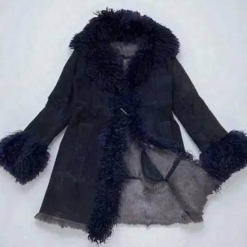 정가 10만 Re.Verofonna 고트스킨 무스탕 코트 M 상당 네이비