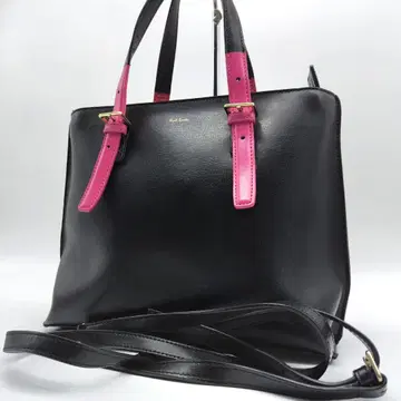 폴스미스 2way 핸드백 가죽 블랙 핑크 천연 가죽 숄더