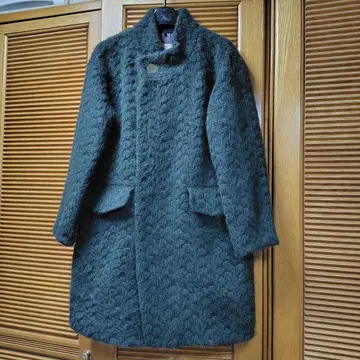 팔라스 팰리스 겨울눈 패턴 JQ 샤기 오프 스탠드 카라 코트 3 모스그린