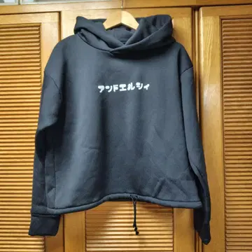 &ellecy 앤엘씨 블랙 후드티 M 속기모 로이스크레용