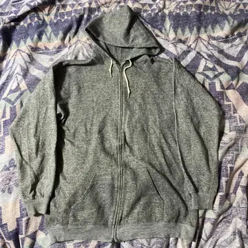 빈티지 80s 멜란지 그레이 맨투맨 후드티 알루미늄 지퍼