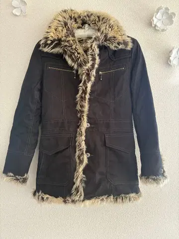 니콜 클럽 퍼 데님 코트 사이즈 46