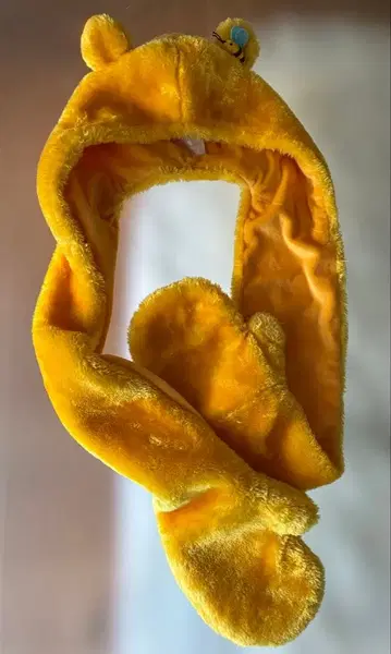 도쿄 리조트 디즈니 푸우 팬캡 장갑 포함 머플러 모자