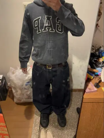 GAP 지퍼 후드티 크롭 y2k punkandyo fti 00s