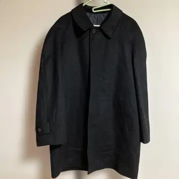 블랙 래글런 슬리브 코트 캐시미어