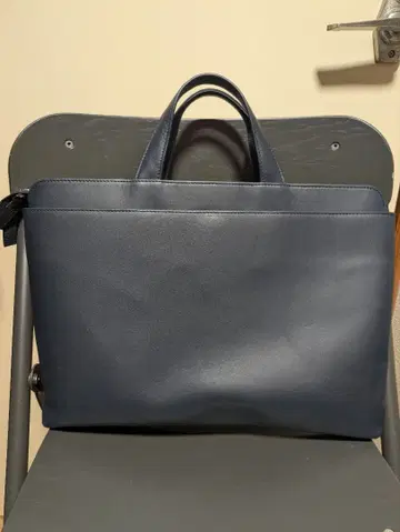 네이비 비즈니스 백 TRION 얇은 바닥 브리프 A4 오픈 포켓