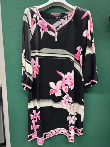 LEONARD 꽃무늬 7부 소매 원피스