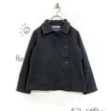 애프터눈 티 숏 P 코트 블루종(M) 코튼 블랙 무지