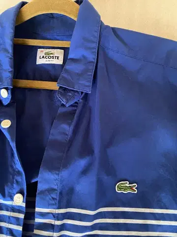 LACOSTE 스트라이프 버튼 다운 셔츠 S