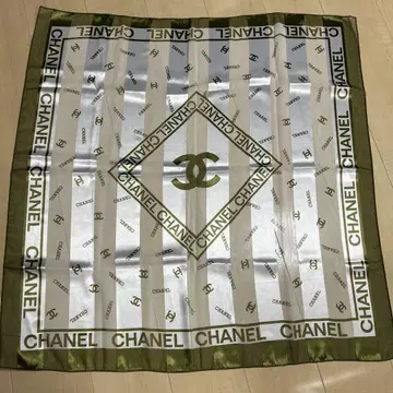 실크 스카프 올리브 그린 대형