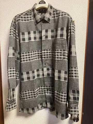 오자르, 체크 무늬 긴팔 셔츠 블랙 화이트