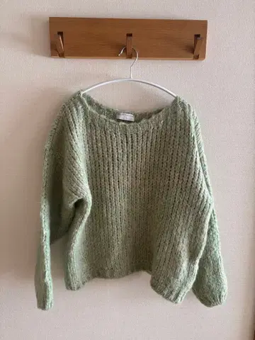 트리코 진 마르크 모헤어 혼방 니트 그린 믹스