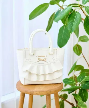 Samantha Vega 프릴 리본 핸드백 (소) 화이트