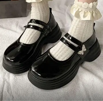 마리 제인 스트랩 슈즈, 나비 클로징 (4.5cm 통굽) 새상품급