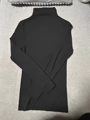 긴팔 터틀넥 리브 스트레치, 블랙 2세트