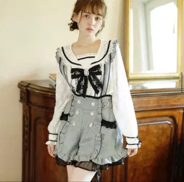 LIZLISA 더블 하트 스웨터 블라우스 블랙