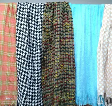 묶음 판매 컬러풀 뜨개질 하운드투스 체크 패턴 대형 스톨