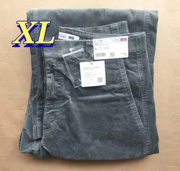 코토니에 코듀로이 와이드 팬츠 그레이 XL 사이즈 유니클로