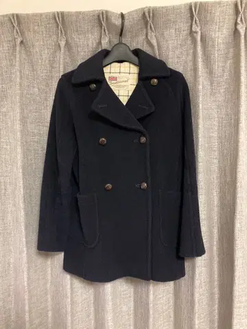 트래디셔널 웨더웨어 네이비 울 피코트