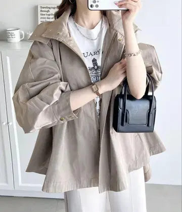 그레이쉬 베이지 M 후드 부착 마운틴 후드티