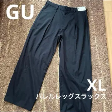 미사용 새상품 택 포함 지유 GU 배럴 레그 슬랙스 남성용 XL 블랙