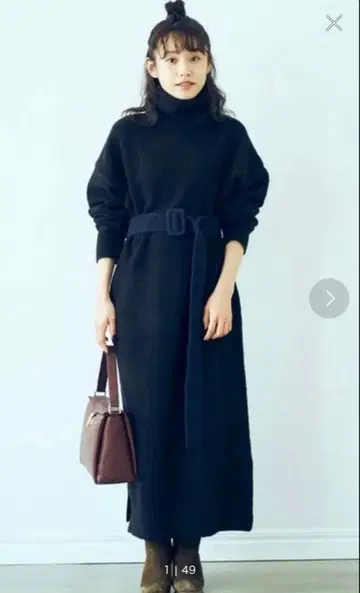 haco! 타카하시 아이 콜라보 터틀넥 니트 원피스