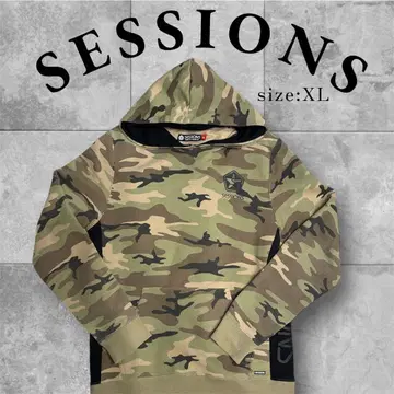 세션즈 카모플라주 패턴 후드티 XL 스노우보드