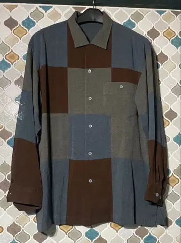 ISSEY MIYAKE MEN 패치워크 긴팔 셔츠