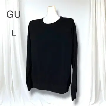 새상품급 지유 속기모 맨투맨 블랙 L 루즈핏 무지 풀오버